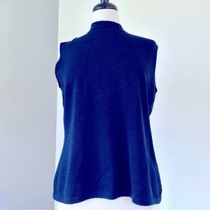 St. John Basic mock neck sleeveless knit top.